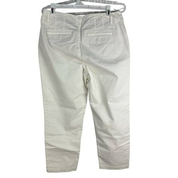 Loft Womens White Monroe Slim Fit Cropped Pants Size 6P Cotton & Spandex - Picture 3 of 6